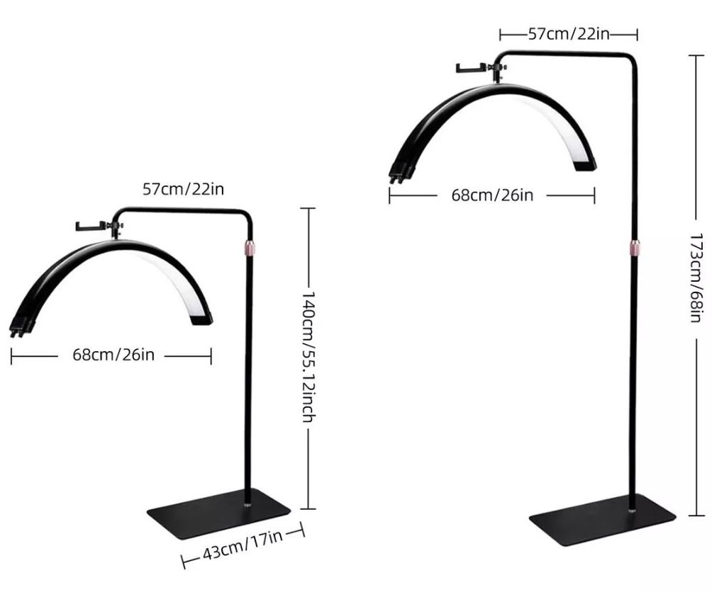 Lámpara De Pedestal LED En Forma De Media Luna