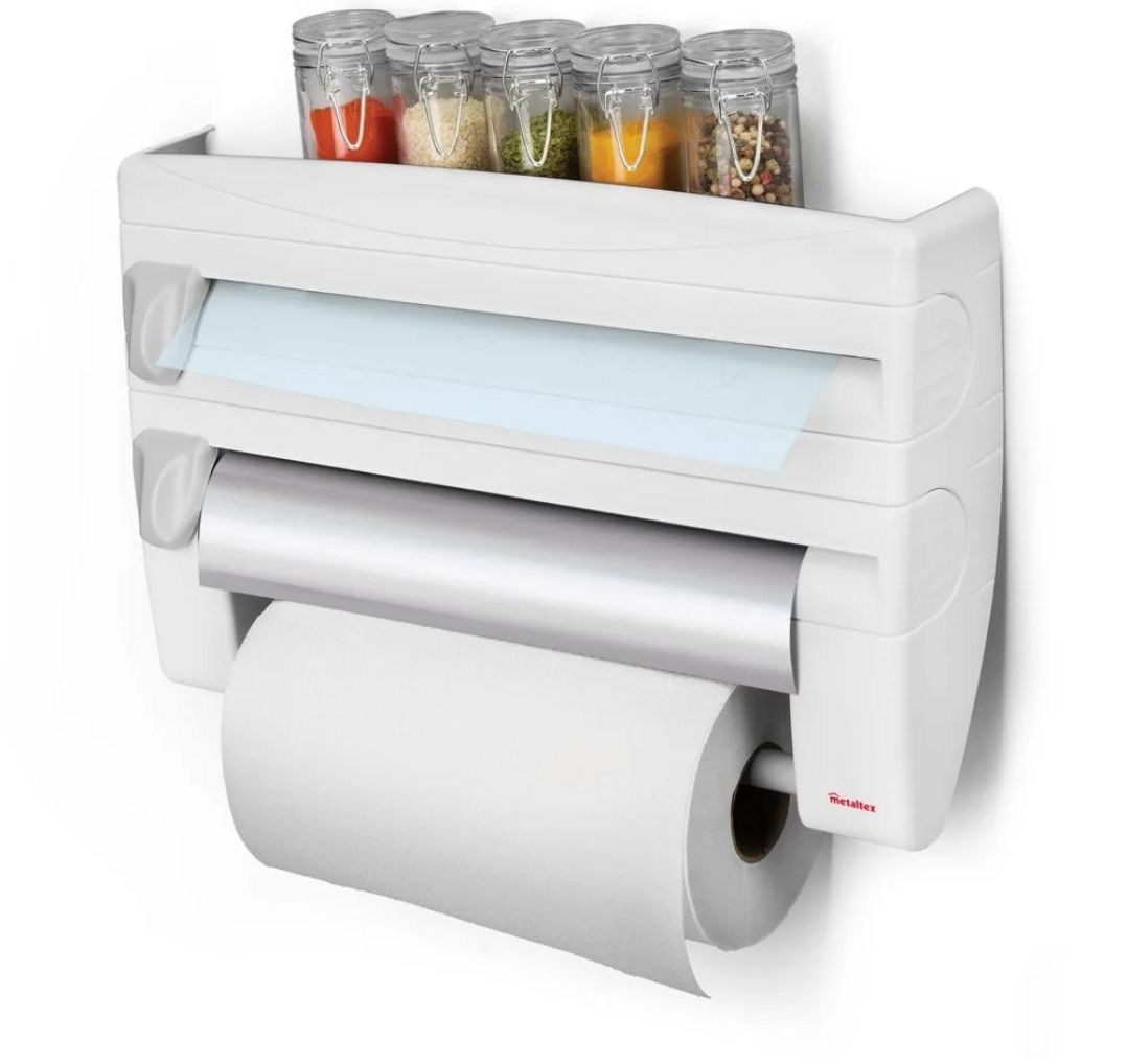 Dispensador 3 Rollos de Cocina con Repisa