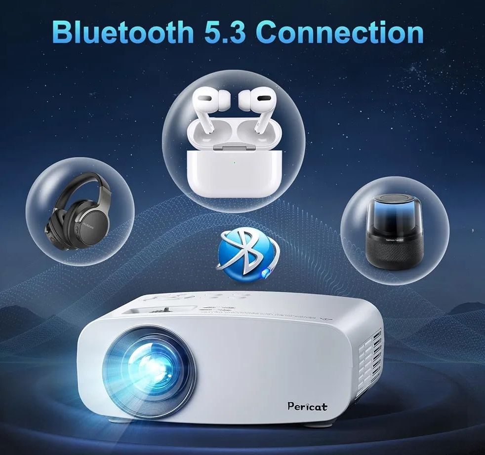 Proyector Bluetooth WiFi 5G Pericat: Cine en Casa o al Aire Libre con Calidad 4K