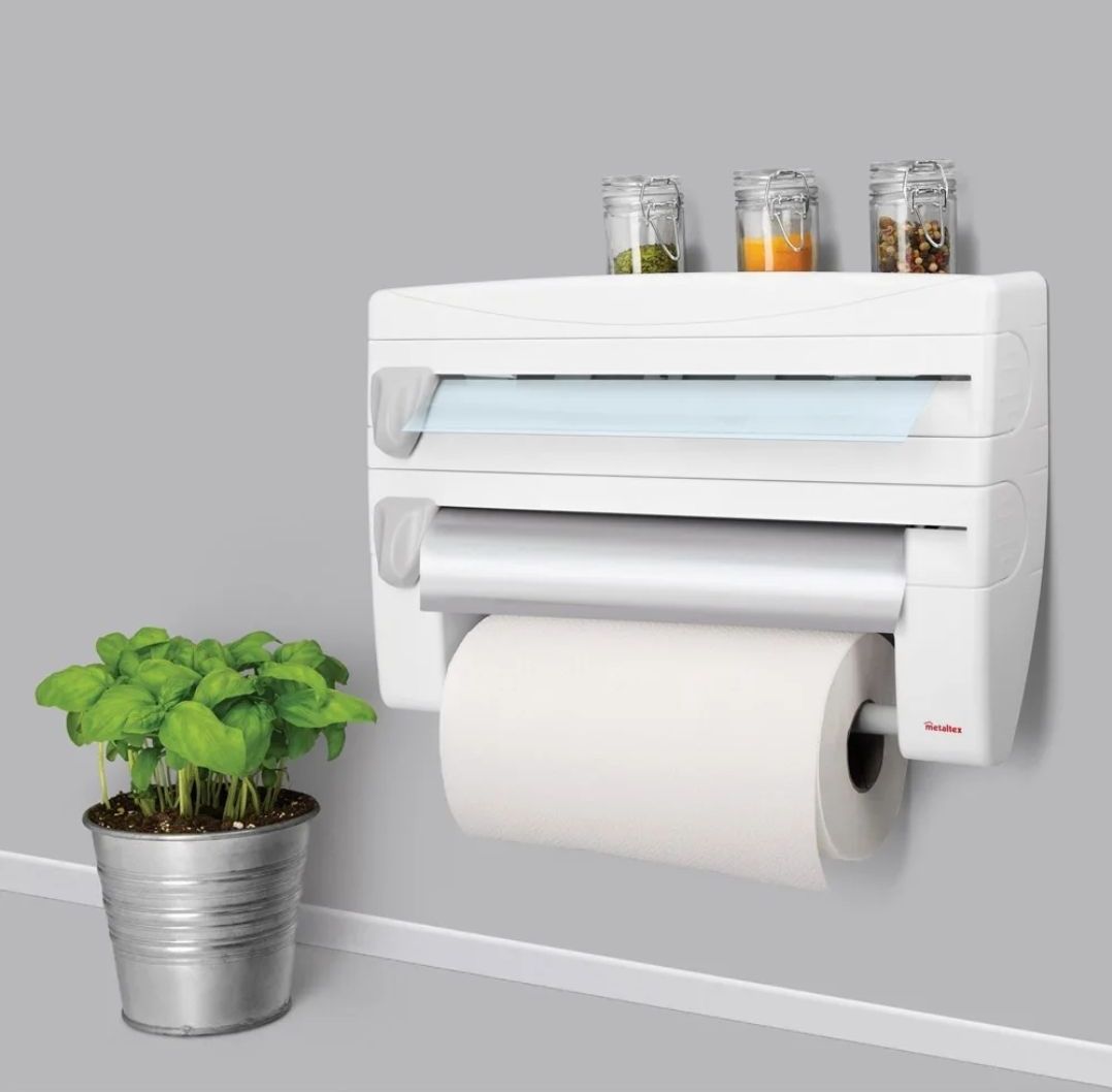 Dispensador 3 Rollos de Cocina con Repisa