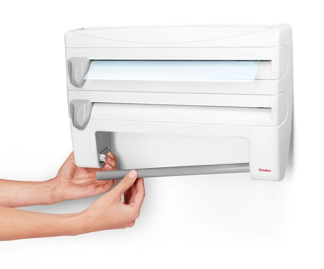 Dispensador 3 Rollos de Cocina con Repisa