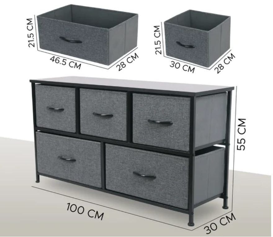 Mesa Pie de Cama de 5 Cajones