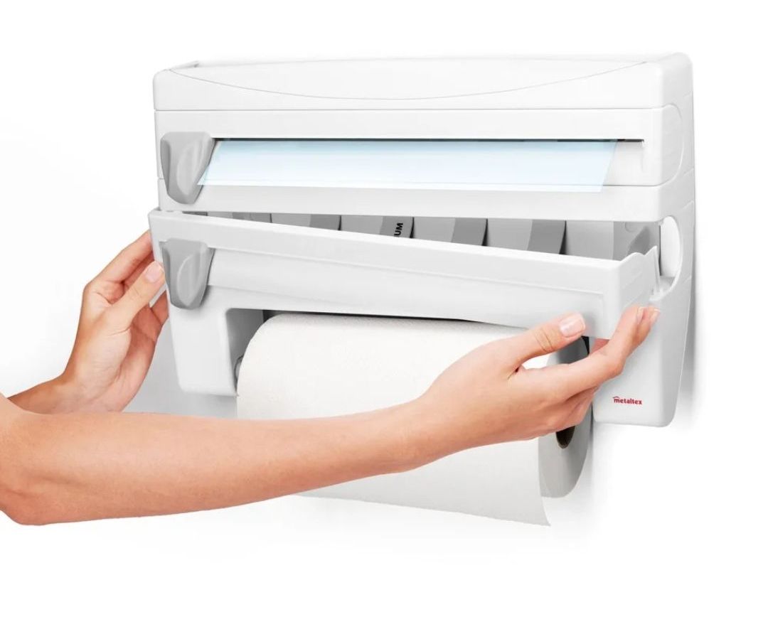 Dispensador 3 Rollos de Cocina con Repisa