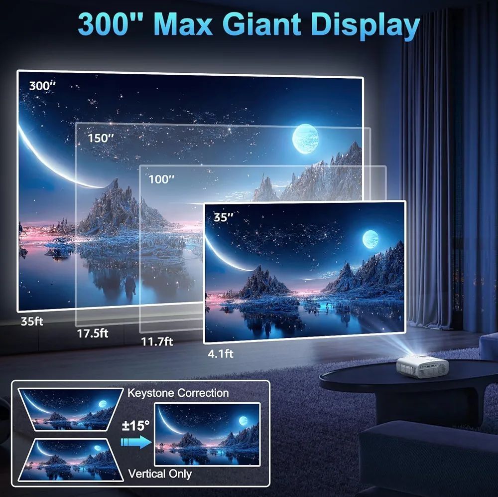 Proyector Bluetooth WiFi 5G Pericat: Cine en Casa o al Aire Libre con Calidad 4K