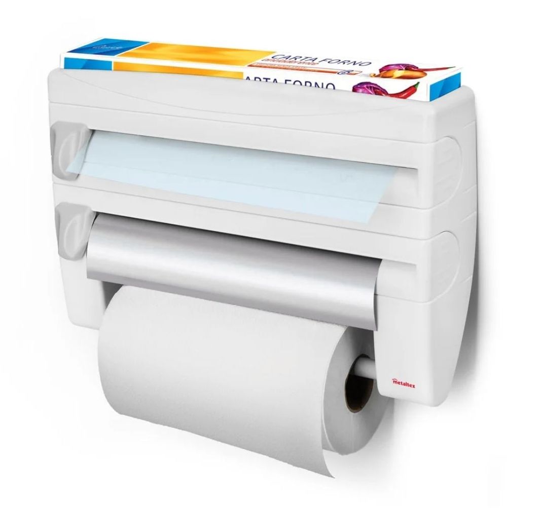 Dispensador 3 Rollos de Cocina con Repisa