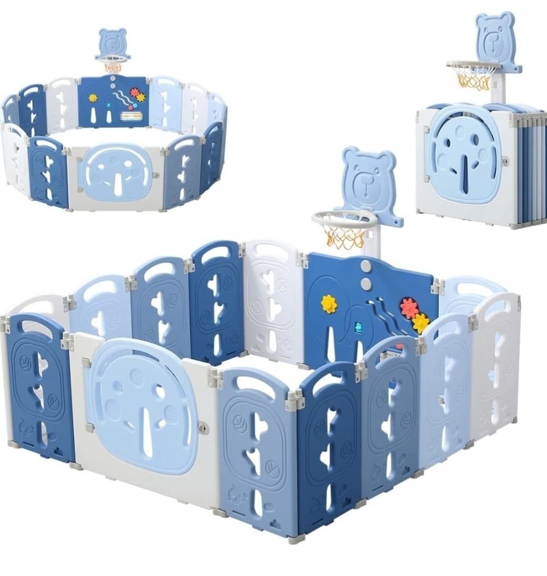 Corral Multifuncional 4 en 1 Azul 14 piezas