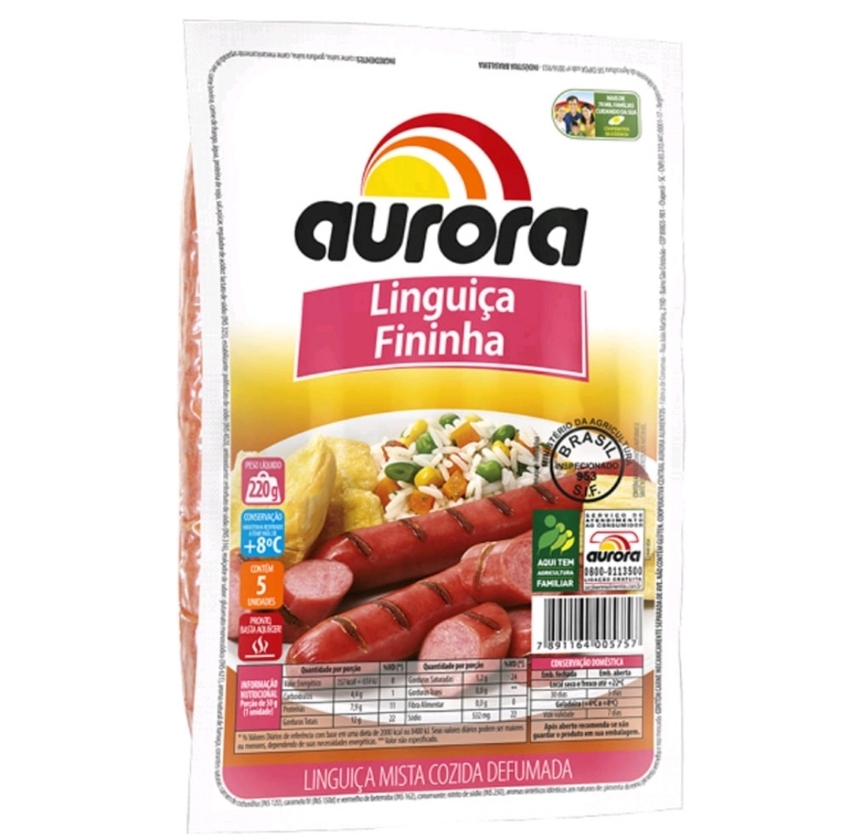 Linguiça Fininha Aurora 220g