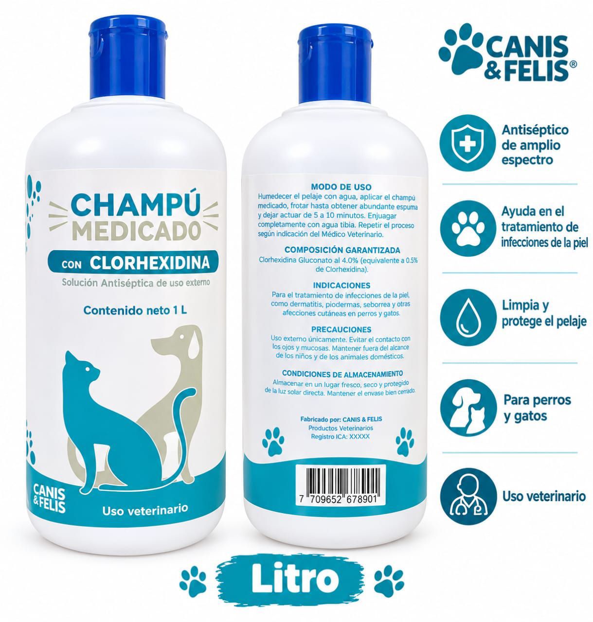 Shampoo medicado litro Canis & Felis
