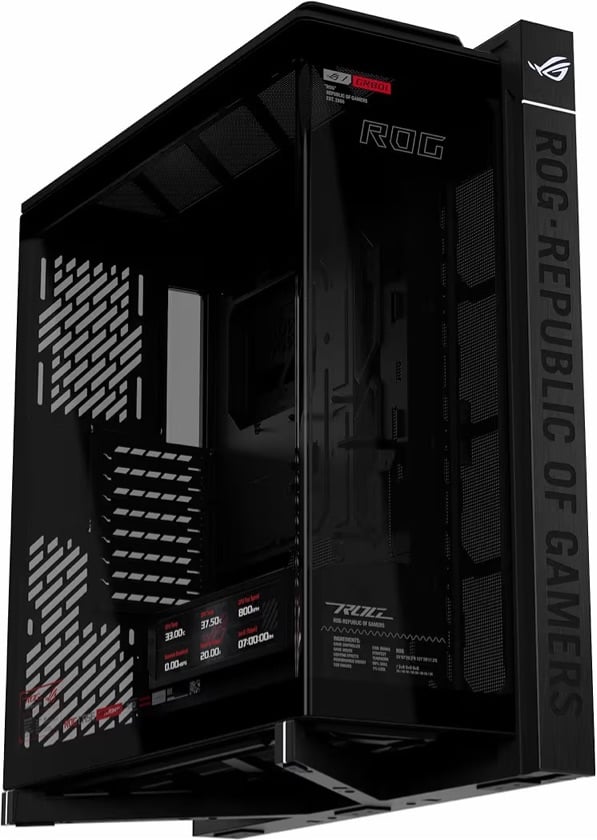 Case ASUS ROG Cronox Gaming EATX Curved Tempered-Glass Panel, BTF, 9.2-Inch Screen, Black