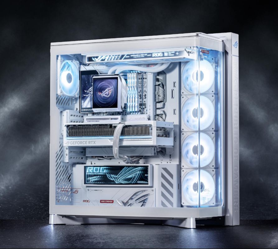Case ASUS ROG Cronox EATX Curved Tempered-Glass Panel, BTF, 9.2-Inch Screen White