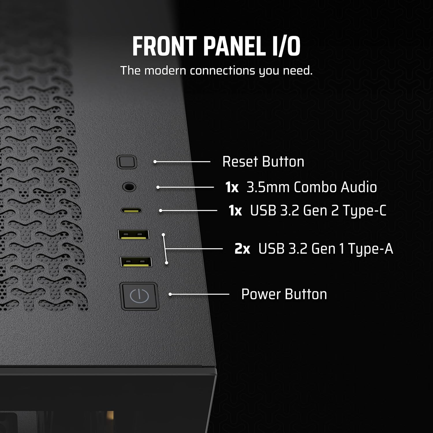 Case CORSAIR 3500X ARGB Mid Tower ATX – 3X CORSAIR RS120 ARGB Fans Incluidos