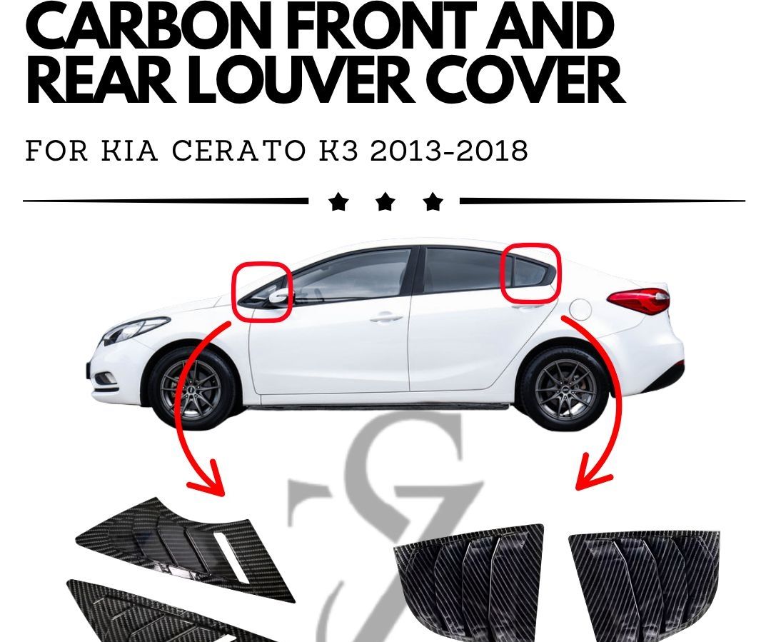 Carbon Front and Rear Louver Cover - Kia Cerato K3 2013-2018