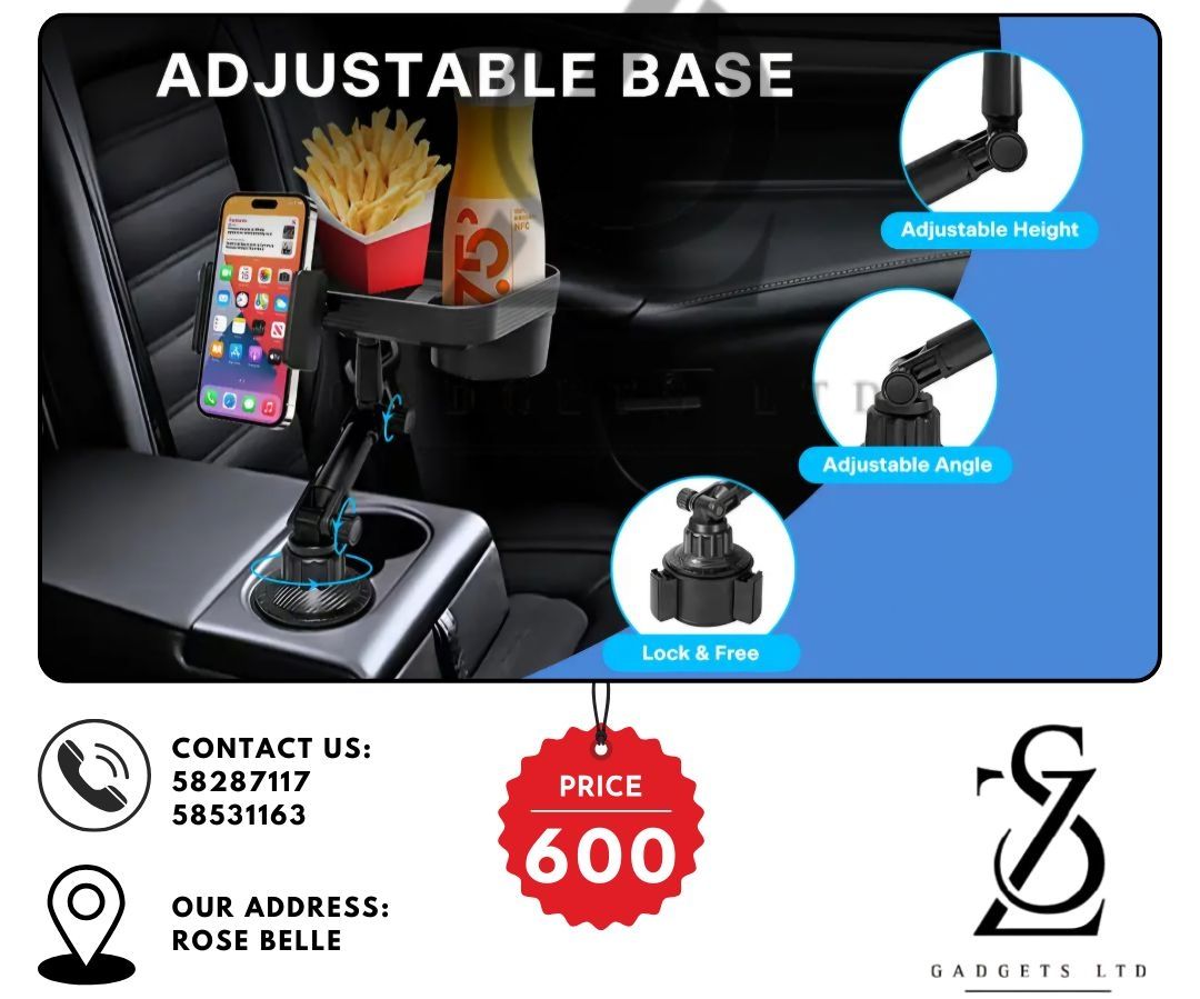360° Rotating Food Tray with Cup Holder and Phone Mount