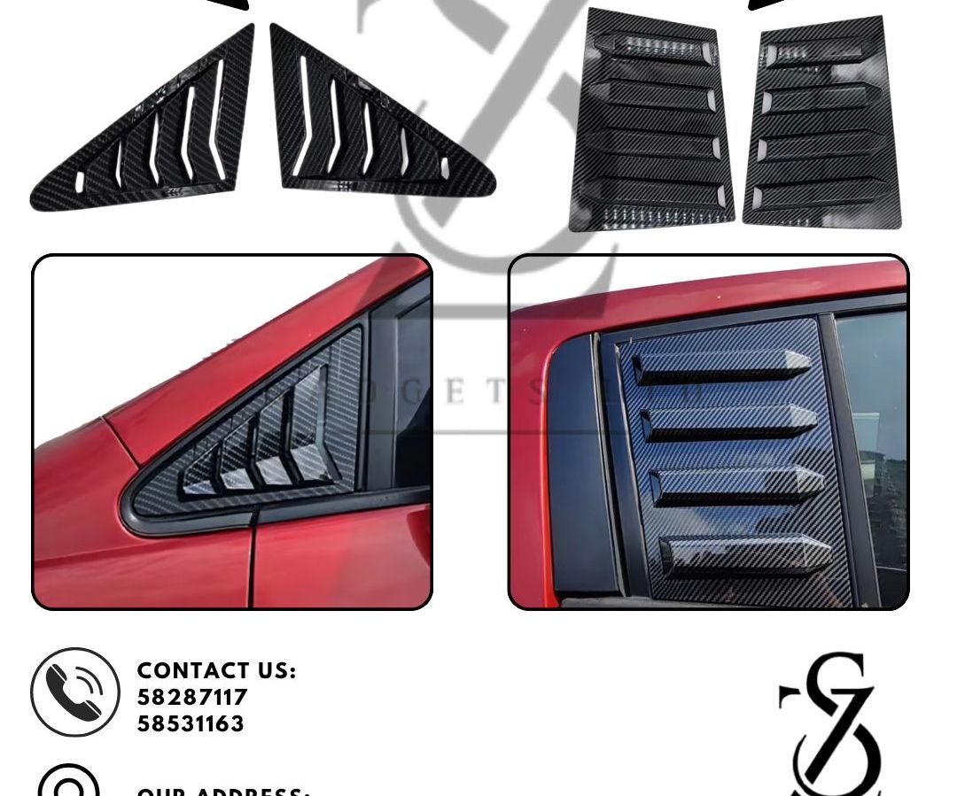 Carbon Front and Rear Louver Cover - Nissan Tiida 2005-2010
