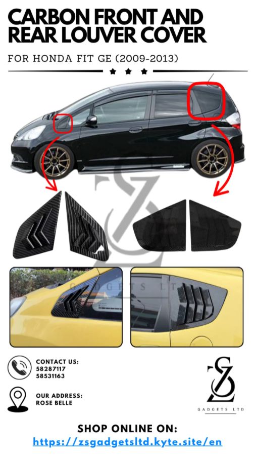 Carbon Front and Rear Louver Cover - Honda Fit GE (2009-2013)