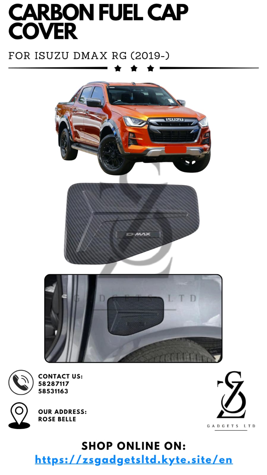 Carbon Fuel Cap Cover - Isuzu D-Max RG (2019-)