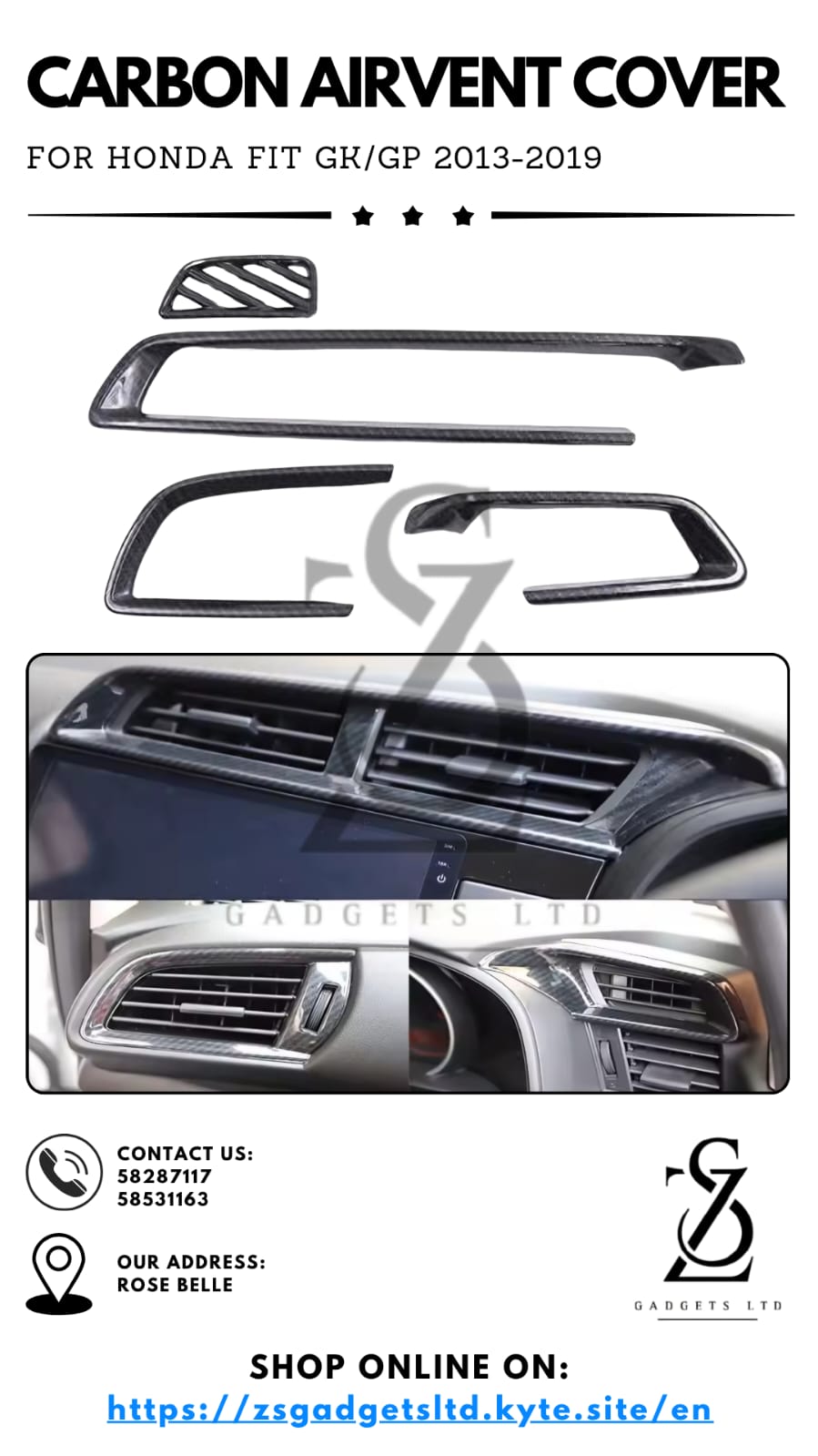 Carbon Airvent Cover - Honda Fit GK/GP 2013-2019