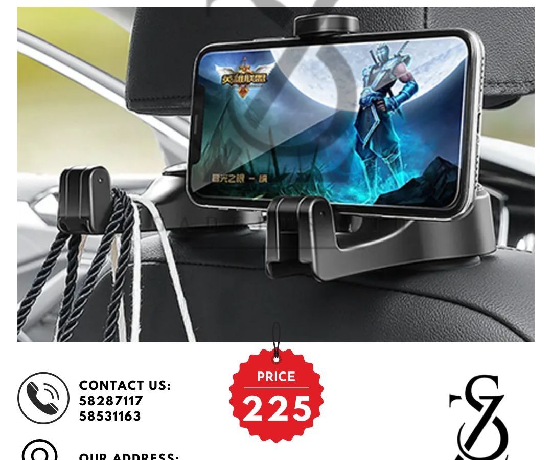 2-IN-1 Headrest Storage Hook with Phone Holder