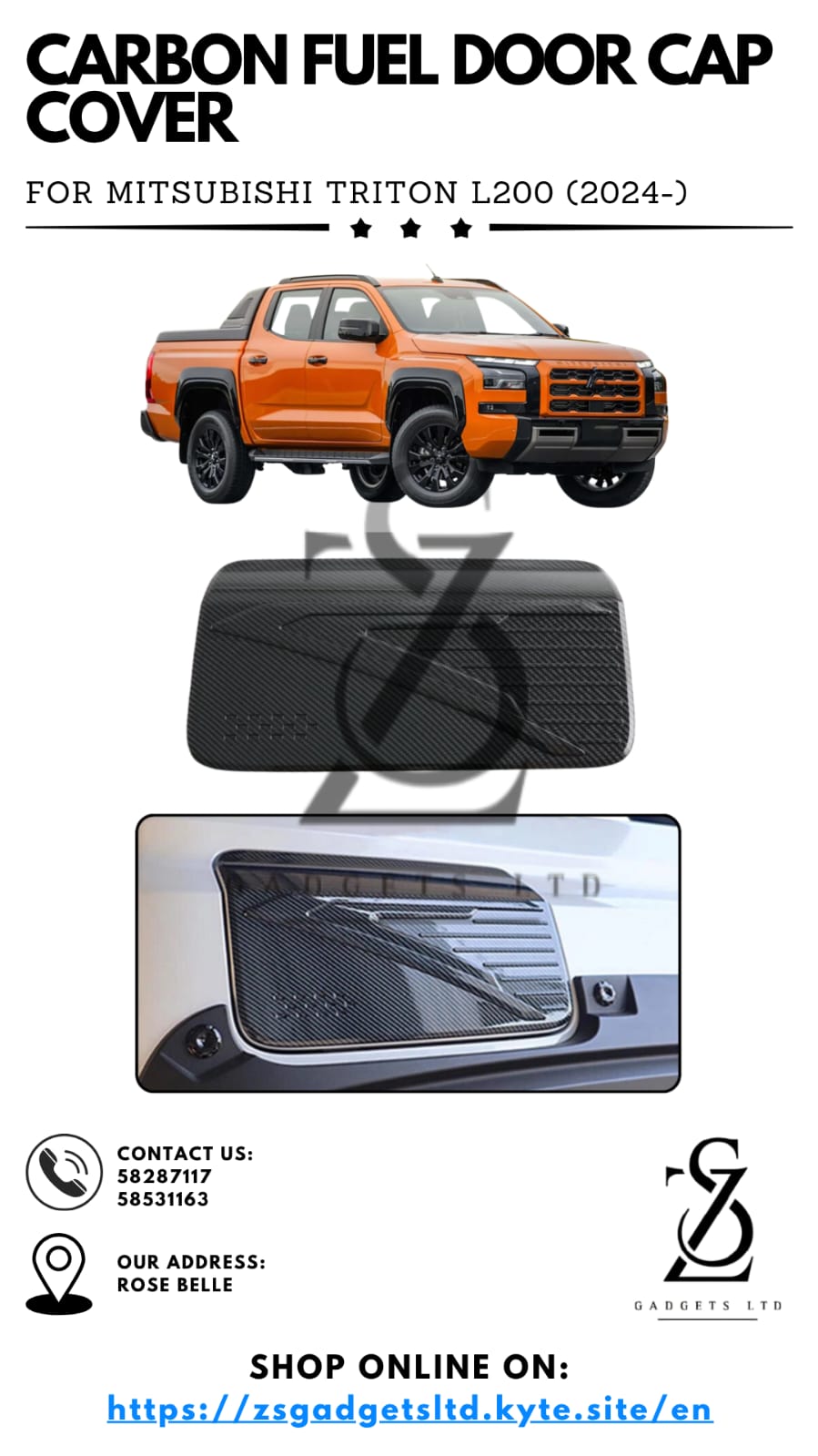 Carbon Fuel Door Cap Cover - Mitsubishi Triton L200 (2024-)