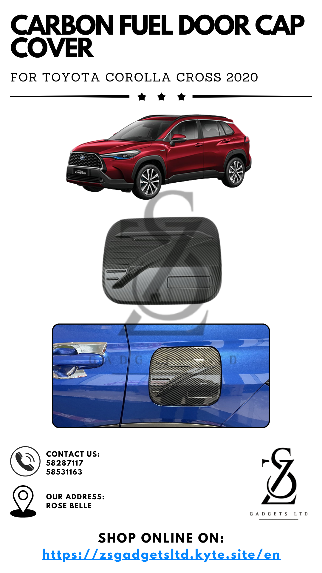 Carbon Fuel Door Cap Cover - Toyota Corolla Cross