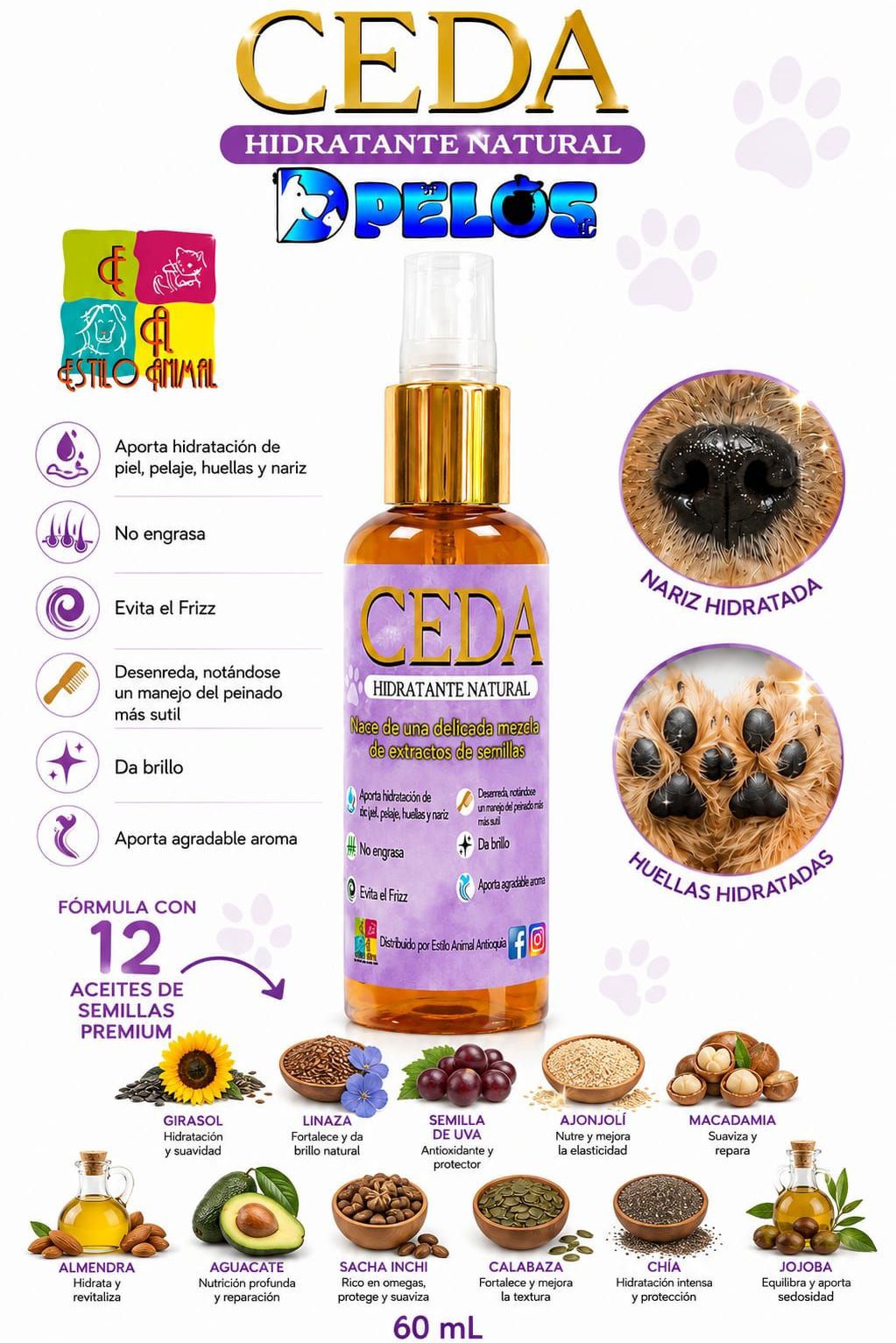 Ceda hidratante 60 ml D'Pelos