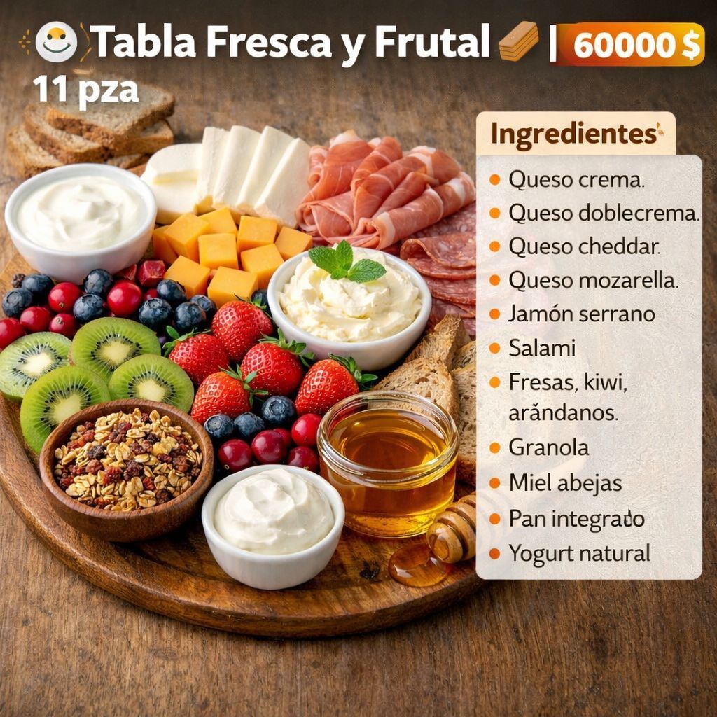🍽️ Tabla Fresca y Frutal 🍞