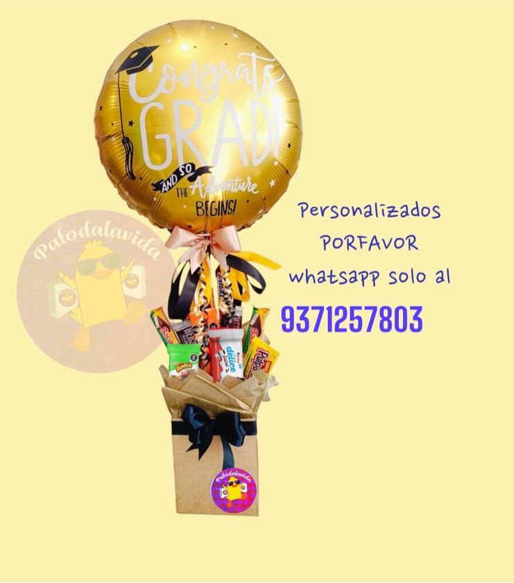 a) arreglo congrats globo grande base chica