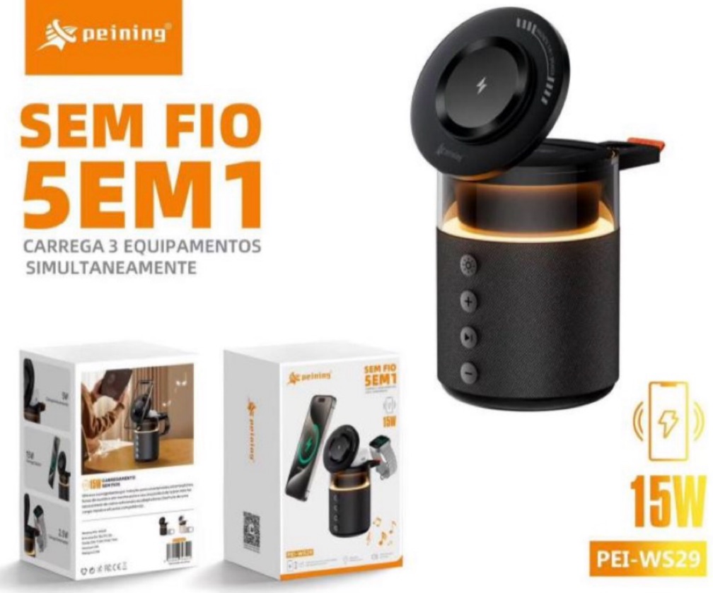 CARREGADOR INDUÇÃO PEINING 5 EM 1 MULTIFUCIONAL WS29