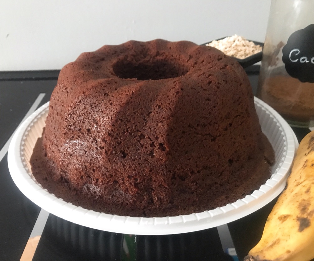 Bolo de banana e cacau