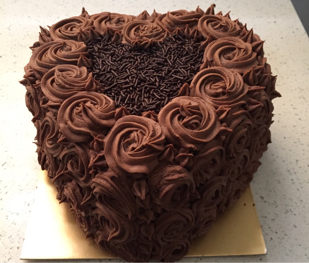 Chocolate heart shaped cake (7")