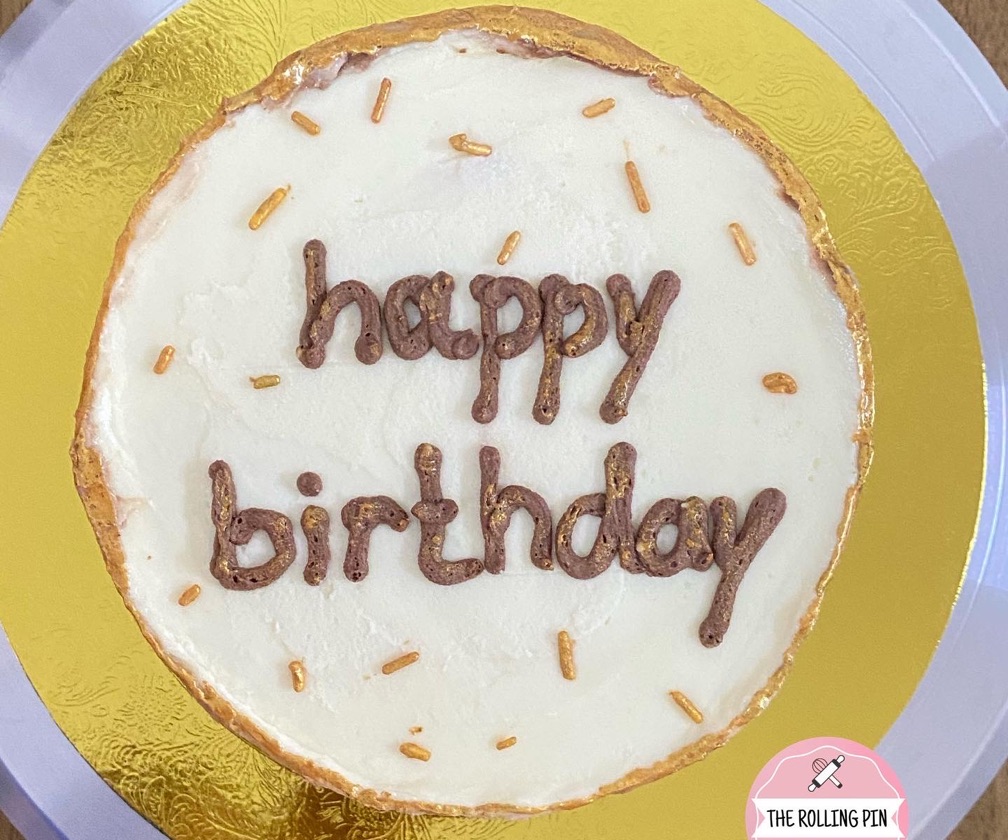 8" Eggless vanilla cake (two layers)