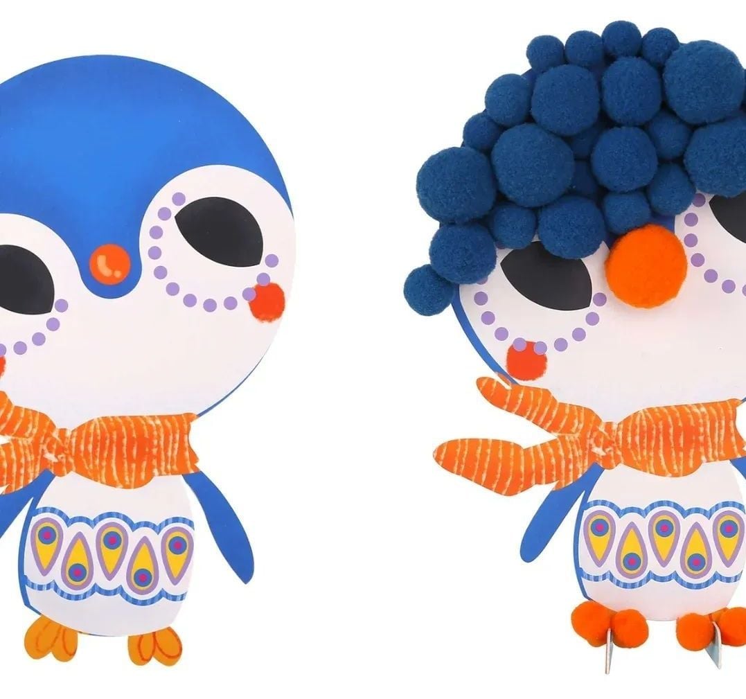 🎨 Kit de Manualidades con Pompones "Character Kit" (233 piezas) 🦚