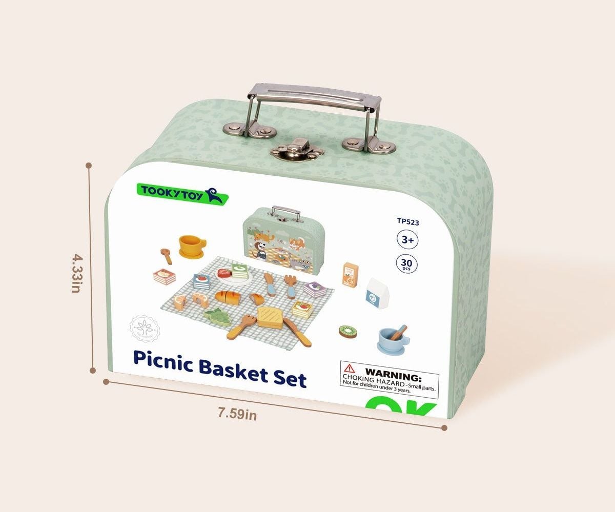 ✨ Set de Picnic de Madera en Maletín (Tooky Toy) ✨