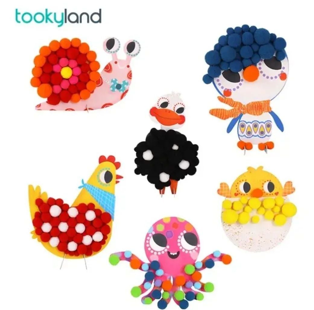🎨 Kit de Manualidades con Pompones "Character Kit" (233 piezas) 🦚