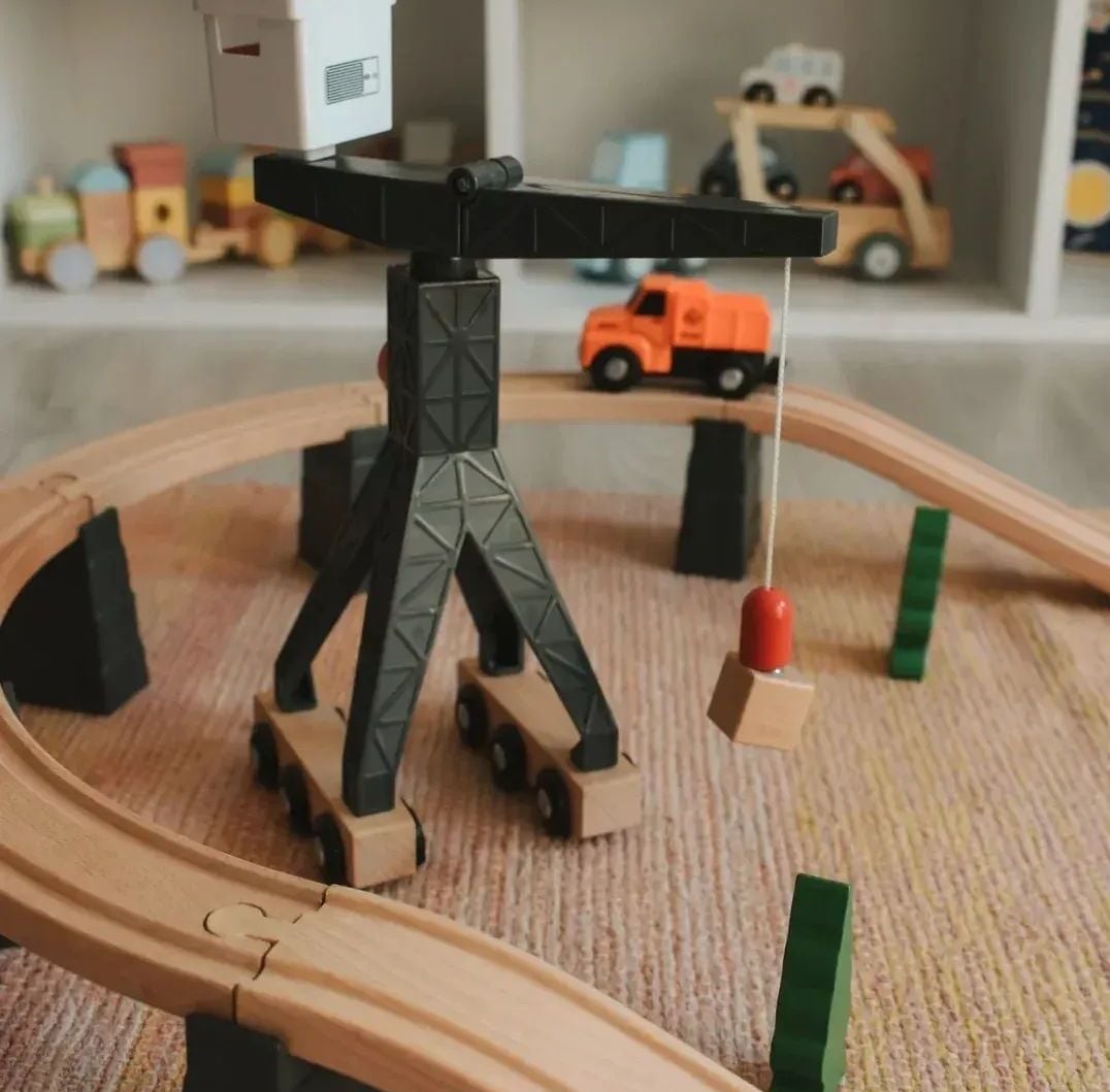 🏗️ Pistas de Tren de Construcción (35 piezas) 🪵