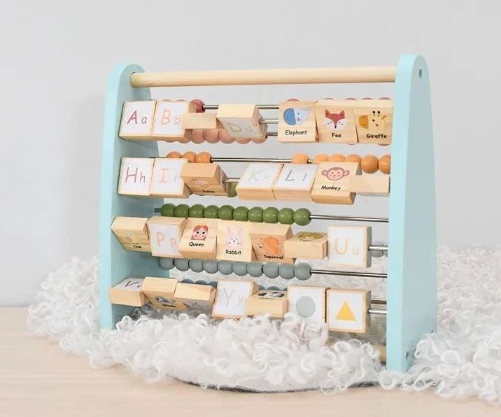 🧮 Ábaco de Madera Educativo 2 en 1 "Alphabet Abacus" 🔤