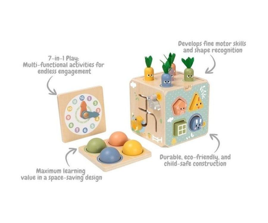 Cubo de Actividades Didáctico 7 en 1 de Madera - Tooky Toy