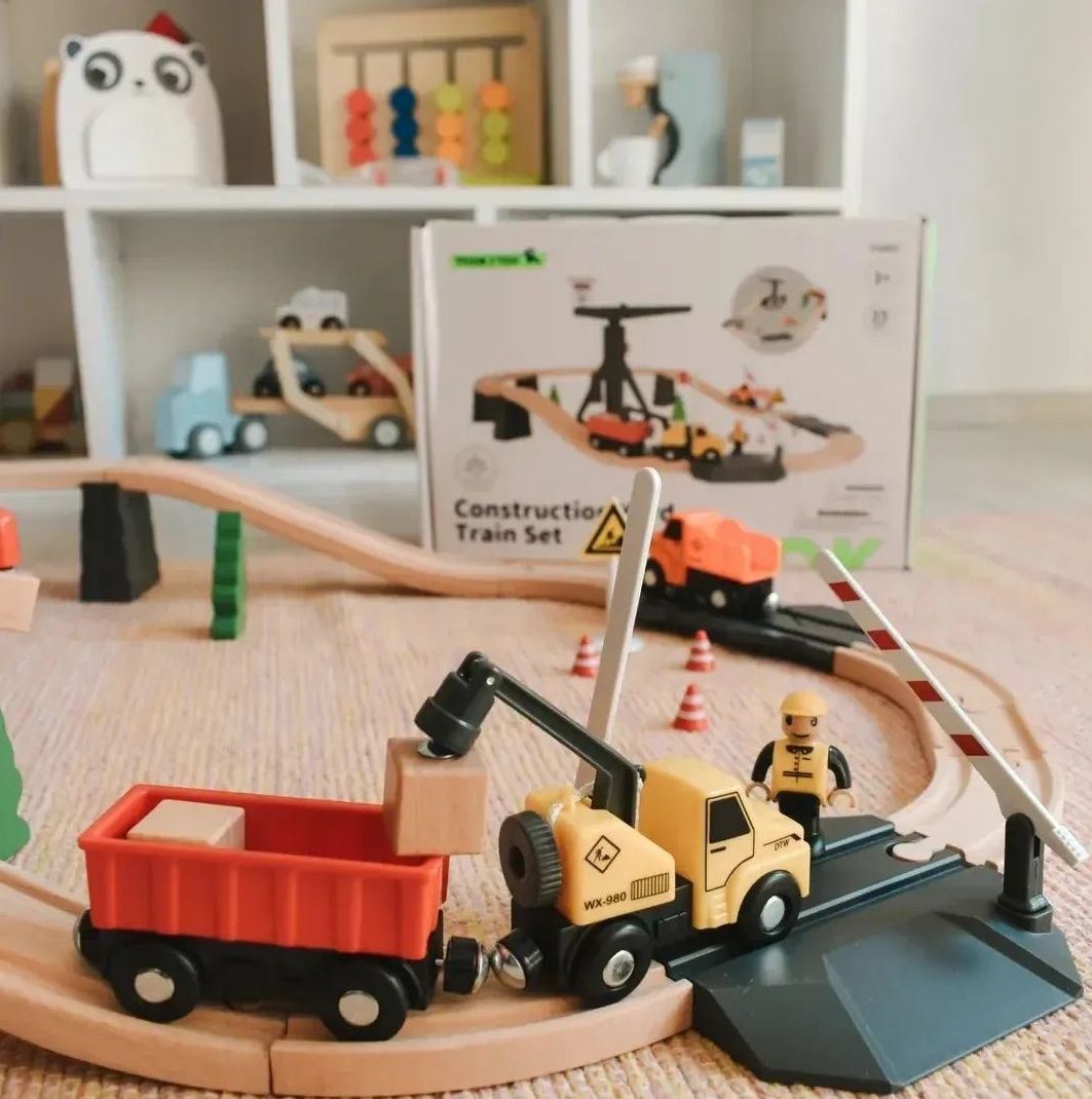 🏗️ Pistas de Tren de Construcción (35 piezas) 🪵