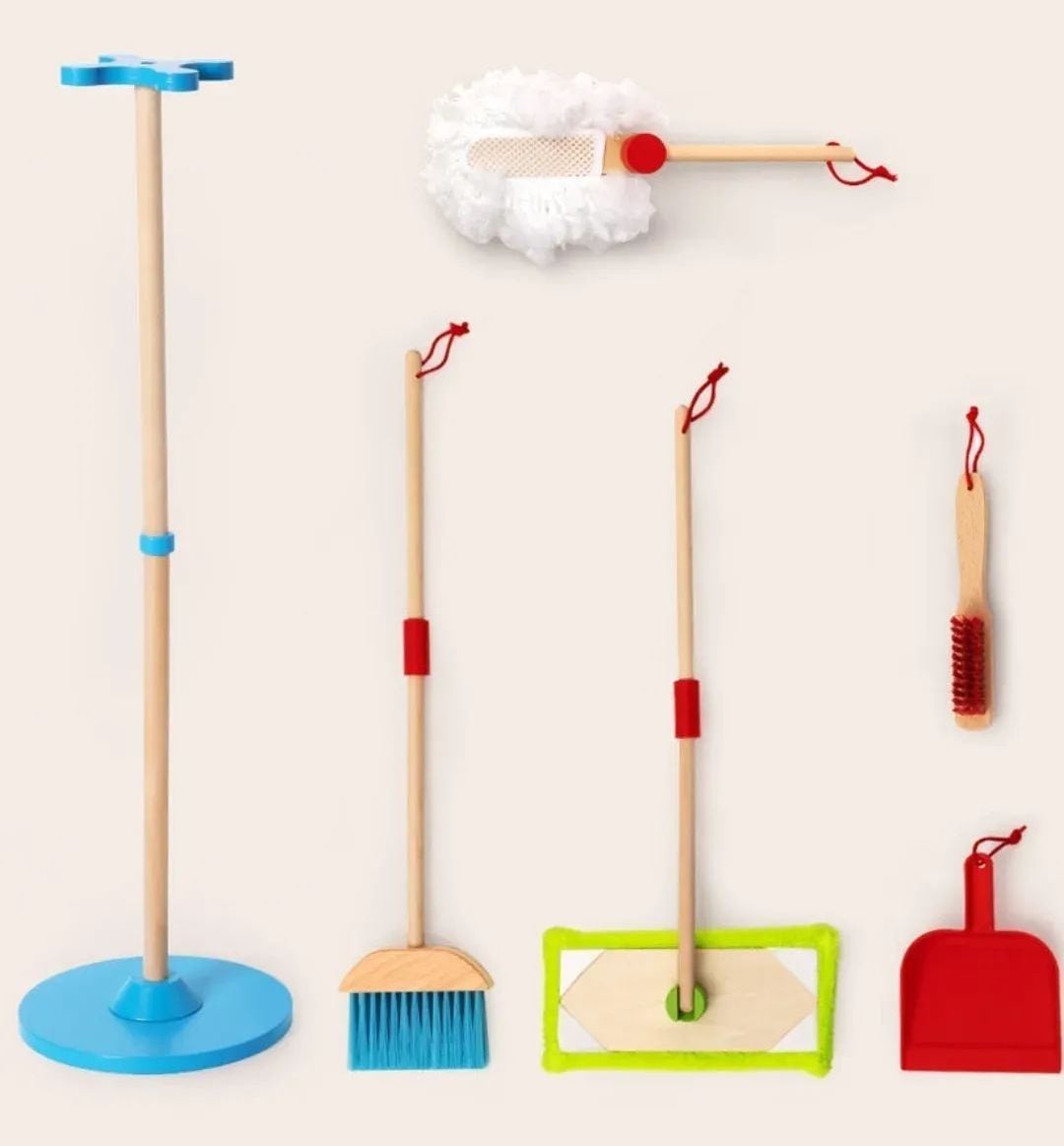 🧹 Set de Limpieza Infantil de Madera (6 piezas) 🧽
