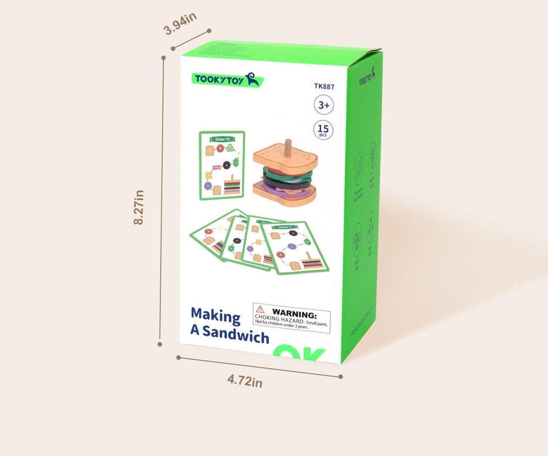 🥪 Juego de Secuencia y Lógica "Sandwich Stacker" (15 piezas) 🍅