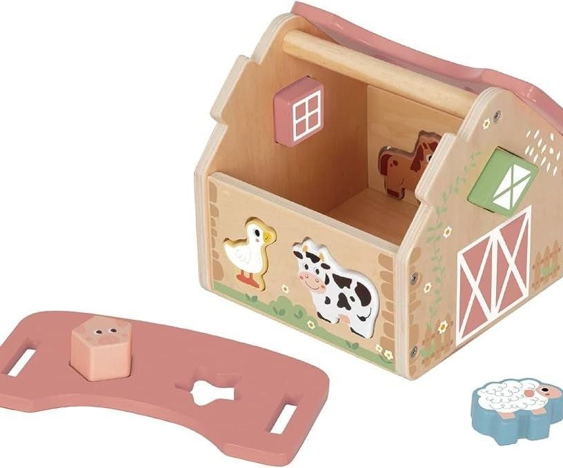 ✨ Granja Encajable de Madera - Shape Sorter Barn (Tooky Toy) ✨