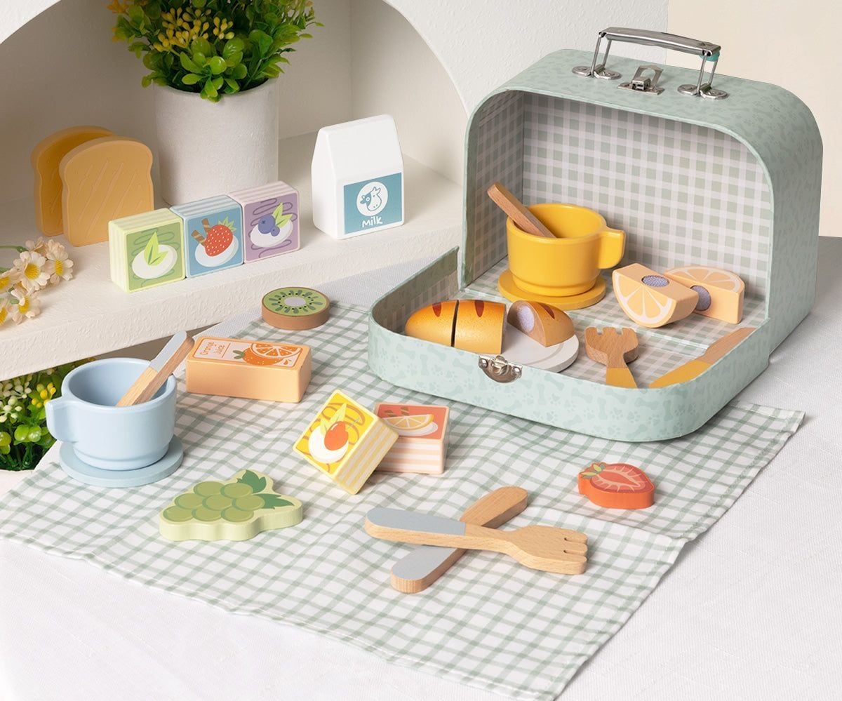 ✨ Set de Picnic de Madera en Maletín (Tooky Toy) ✨