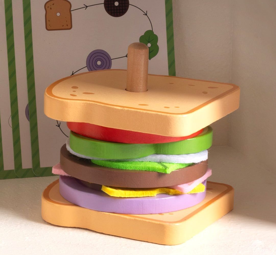 🥪 Juego de Secuencia y Lógica "Sandwich Stacker" (15 piezas) 🍅