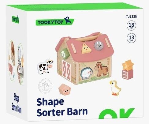 ✨ Granja Encajable de Madera - Shape Sorter Barn (Tooky Toy) ✨