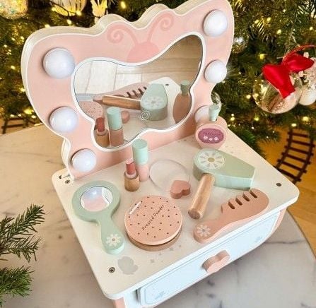 ✨ Tocador de Madera Mariposa con Luces (Tooky Toy) ✨