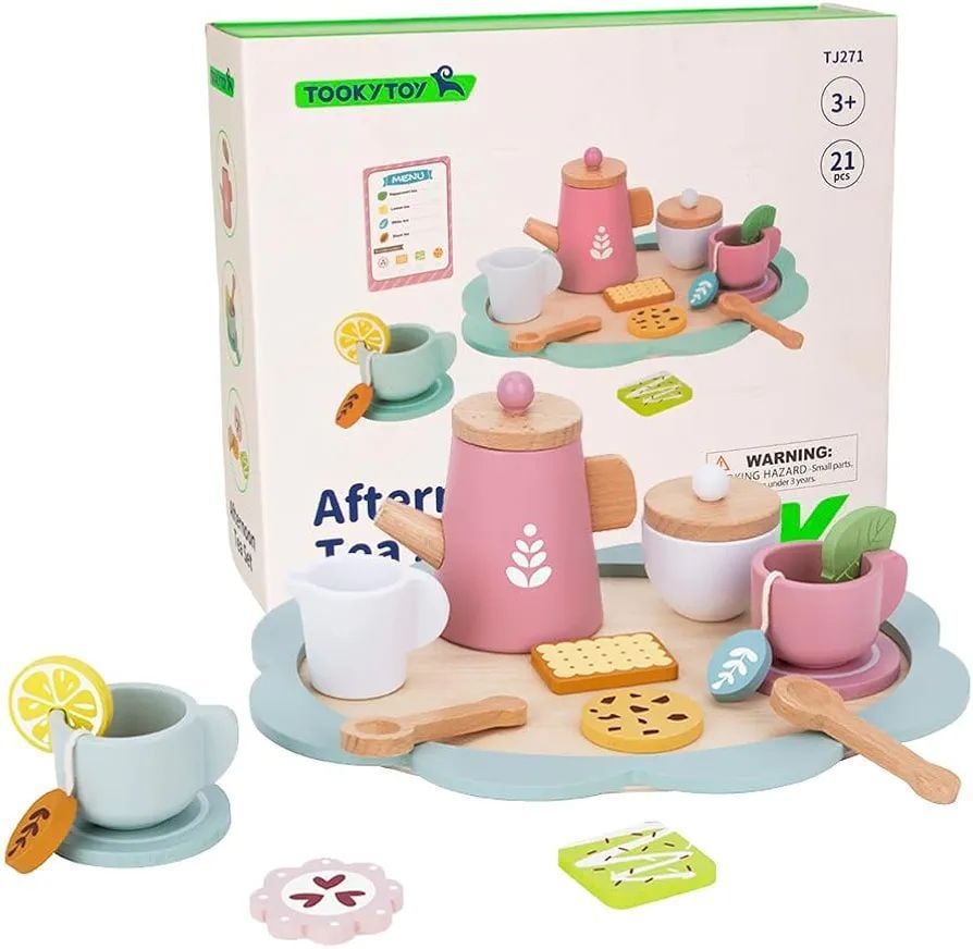 Set de Té de Madera "Hora de la Merienda" - Tooky Toy ☕🍃