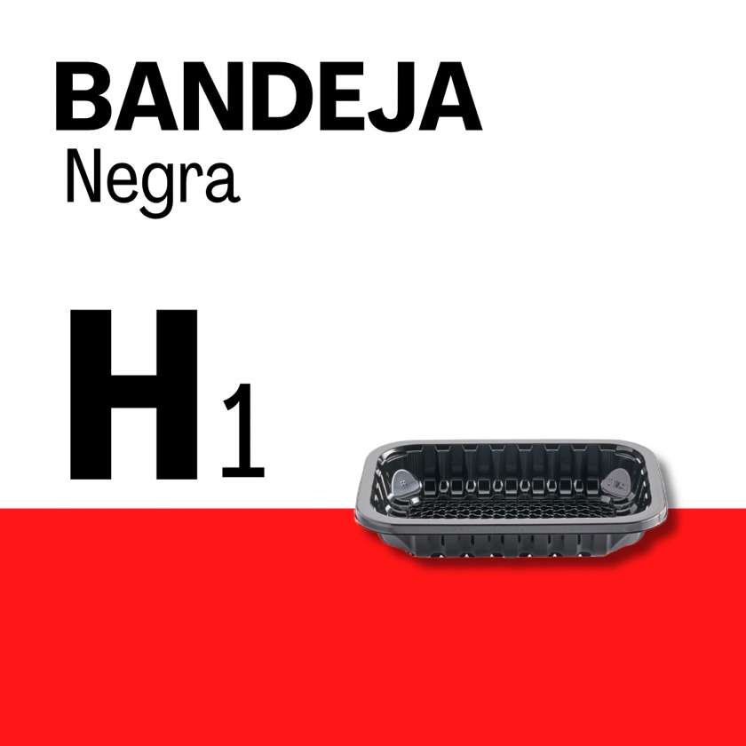 Bandeja Negra H1 (14.8X23.2X25ml) 1 X 100 UNID