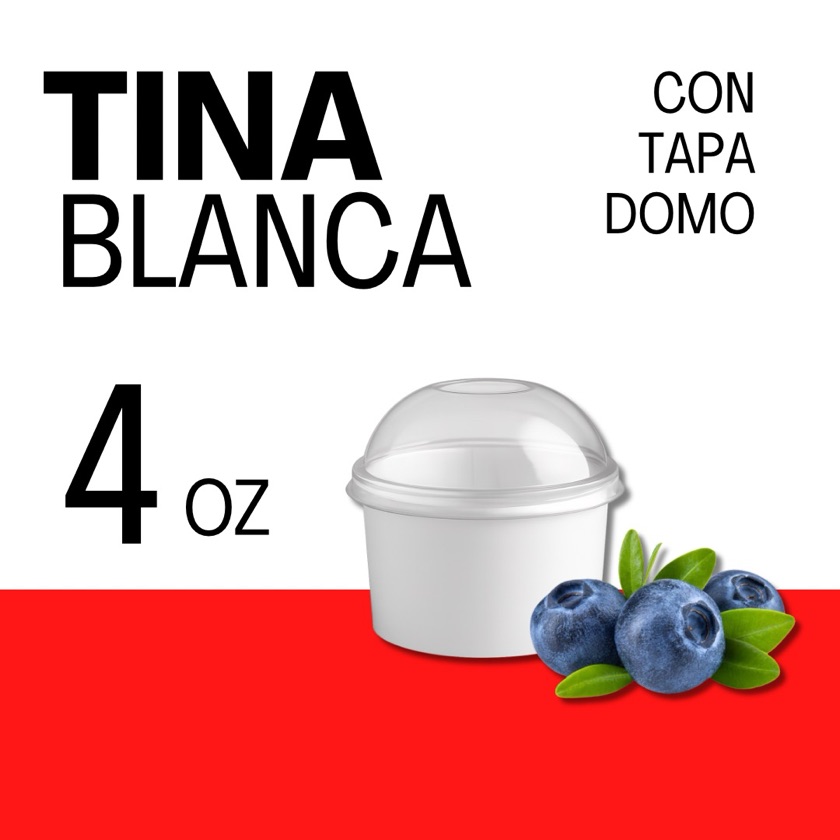 Bio - Tina Blanca 4 Oz C/Tapa Domo 1 UNID