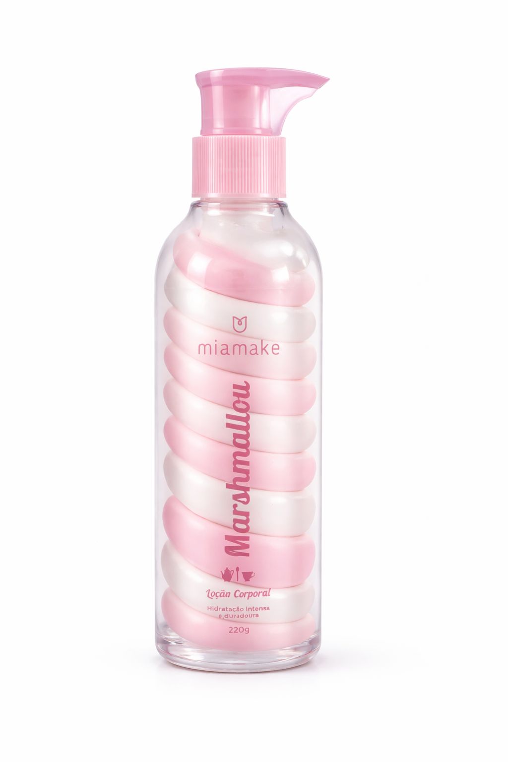 Loção Corporal Mia Make Marshmallow 220g Rosa Claro Coleção Hora do Chá