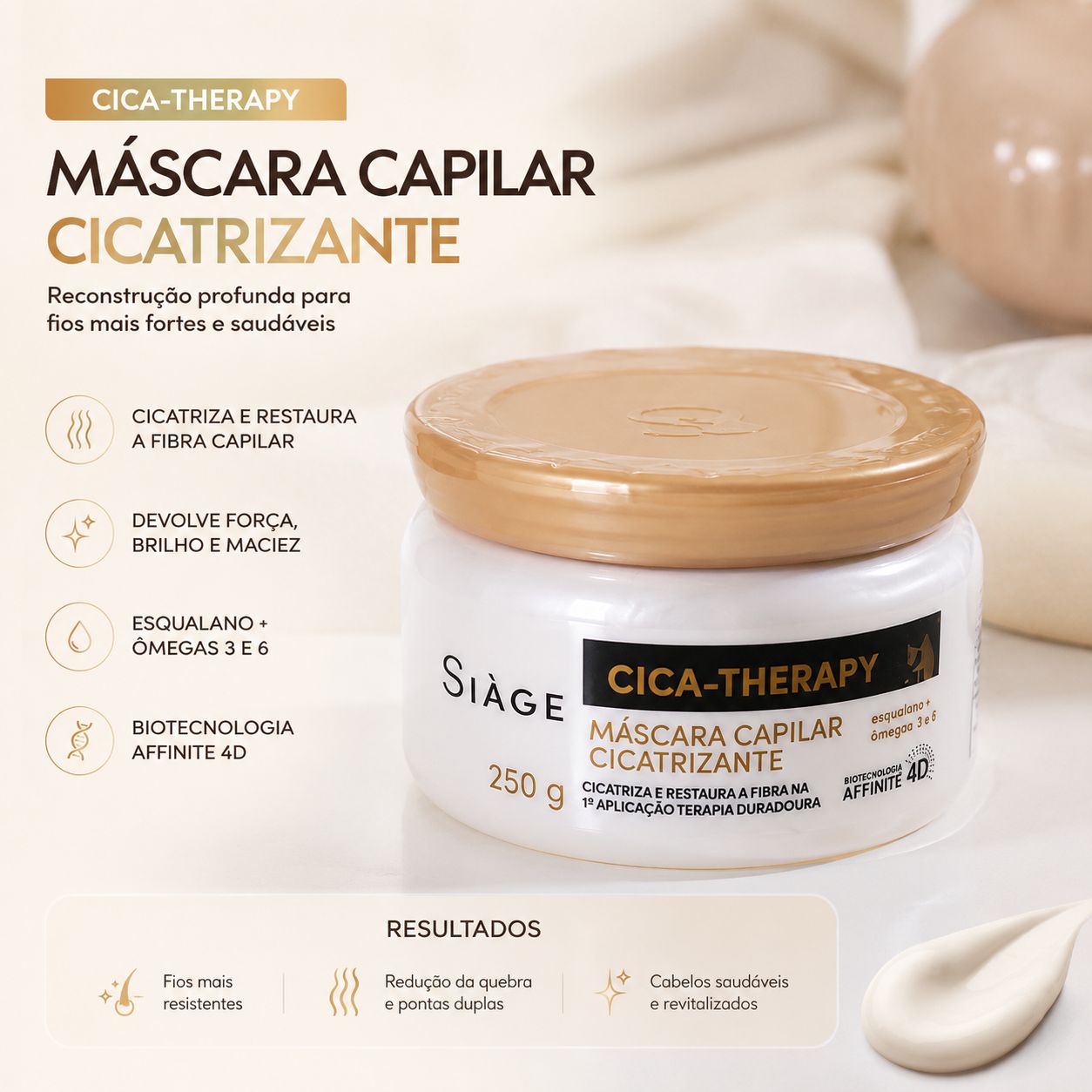 Máscara Capilar Cicatrizante Siàge Cica-Therapy 250g